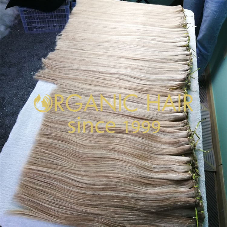 Custom full cuticle hand tied hair extensions piano 18/22 H209